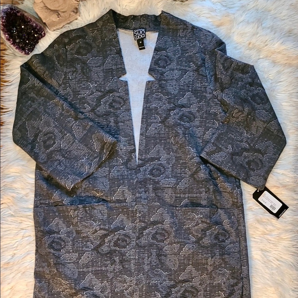 2 piece floral pattern cardigan & pant - Picture 2 of 6